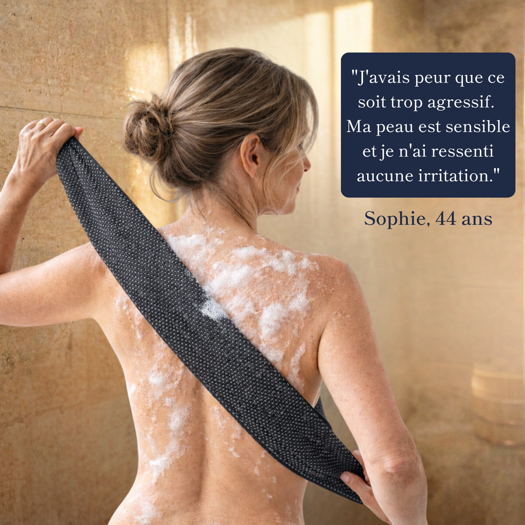 Serviette de bain exfoliante